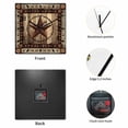 thumbnail image 2 of Western Farmhouse Wooden Wall Clock Silent Non Ticking, Primitive Rustic Country Retro Texas Star Square Wall Clocks Battery Operated, Decor Clock for Home Office, Living Room, Kitchen, 10 Inch, 2 of 9