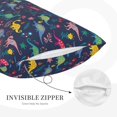 thumbnail image 3 of Pofeuu Dinosaur Flowers Print Polyester Microfiber Plush Pillowcases, Super Soft and Cozy Pillow Case Covers with Envelop Closure（Pillow core not included）-14"x20", 3 of 6