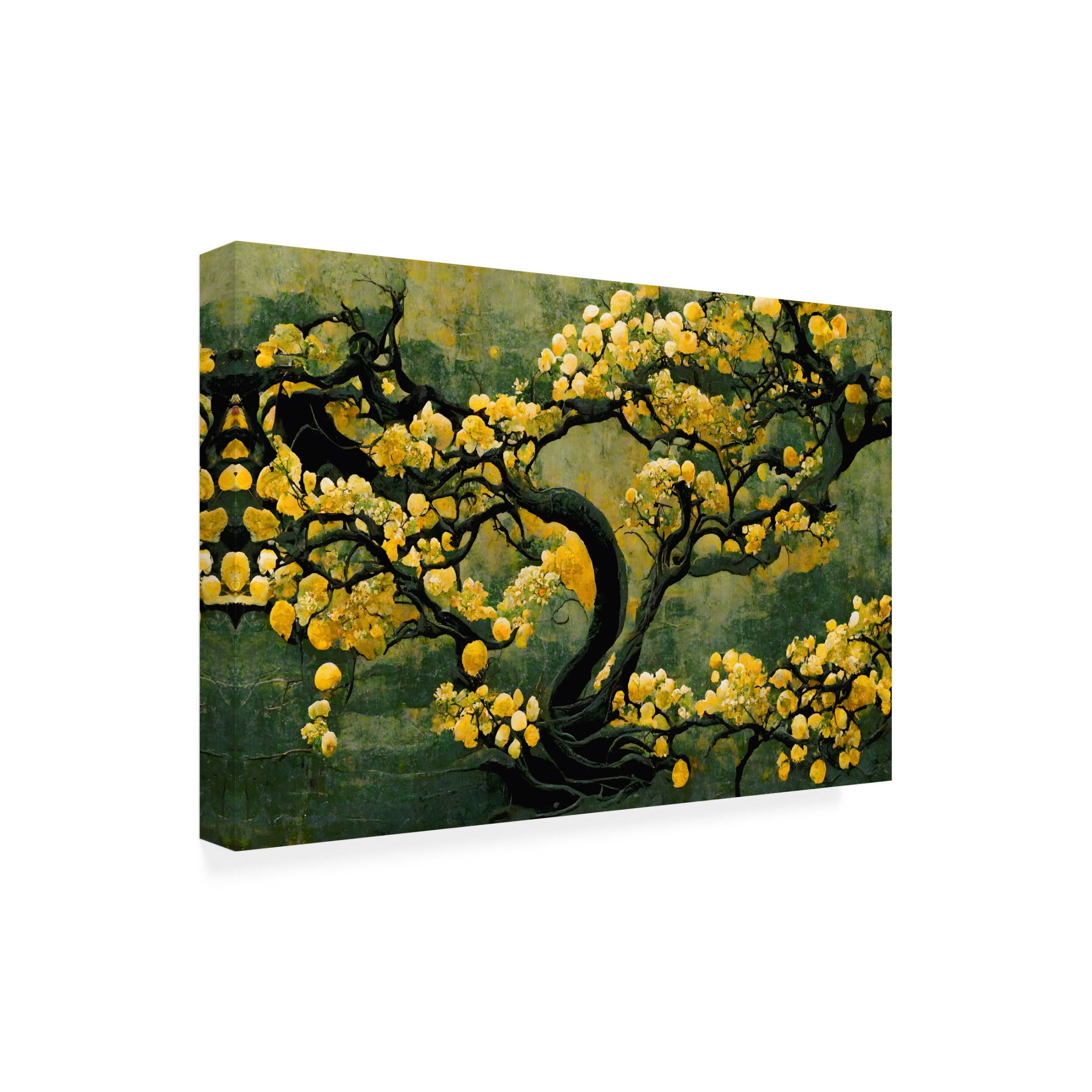 Canvas Wall Art - Treechild 'Sakura Tree' Wall Art for Living Room, Bedroom, or Office D?cor by Trademark Fine Art - 19 x 12 Inches