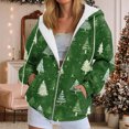 thumbnail image 2 of zaveiop Women's Novelty Print Zip up Hoodies Long Sleeve Hooded Sweatshirt Jacket with Pocket (Green, L), 2 of 9