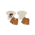 thumbnail image 2 of BemeyourBBs Western Cowboy Baby Boy Clothes Toddler Baby Boy Summer Outfit Cattle Embroidered Crew Neck Short Sleeve TShirt Tops and Shorts Set, 2 of 9