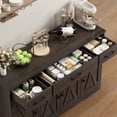 thumbnail image 4 of Homfa Buffet Cabinet with 3 Drawers and 4 Doors, 55.1” W Kitchen Sideboard Storage Cabinet with Adjustable Shelves, Farmhouse Coffee Bar Cabinet for Dining Room, Dark Brown, 4 of 8