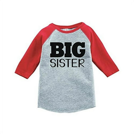 

7 ate 9 Apparel Girl s Big Sister Red Baseball Tee