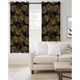 thumbnail image 2 of Yellow Black Leaves Blackout Curtains, Light Blocking Print Window Curtains, Vintage Abstract Art Botanical Thermal Insulated Window Drapes for Living Room Kitchen Cafe 2 Panels, 84"W x 63"L, 2 of 9