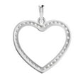 Beautiful Open Heart Pendant Chain 1ct Real Moissanite 14k White Gold