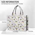 thumbnail image 3 of Large Capacity Tote Bag,White Butterfly Yellow Purple Flower Pattern Handbag Fashion Luxury Tote Bag,15.7"x13"x 5.1" Inches,Laptop Compatible, 3 of 6