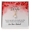 thumbnail image 3 of To My Wife You're My Girl Alluring Ribbon Necklace Message Card, 3 of 7