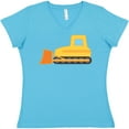 thumbnail image 3 of Inktastic Bulldozer Construction Truck Women's V-Neck T-Shirt, 3 of 5