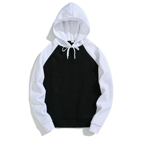 XIAOCHA Sporty Hoodies For Men Loose Raglan Sleeve Color-Block Top Fall Winter Gym Workout Hoodie With Pocket