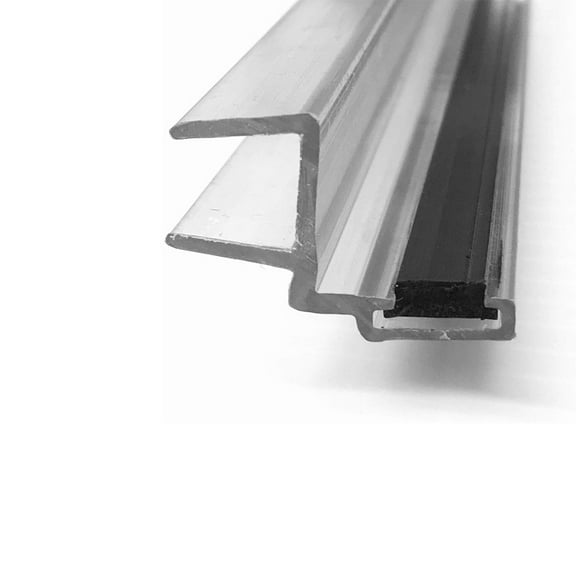 Gordon Glass® Clear Polycarbonate Strike and Door Jamb U-Channel with Flexible Magnet Insert for 1/2" Glass Shower Door - 84" Long