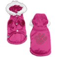 thumbnail image 1 of Collier Double Cristal et Pointes Rouges pour Chien Blanc Taille 18, 1 of 1