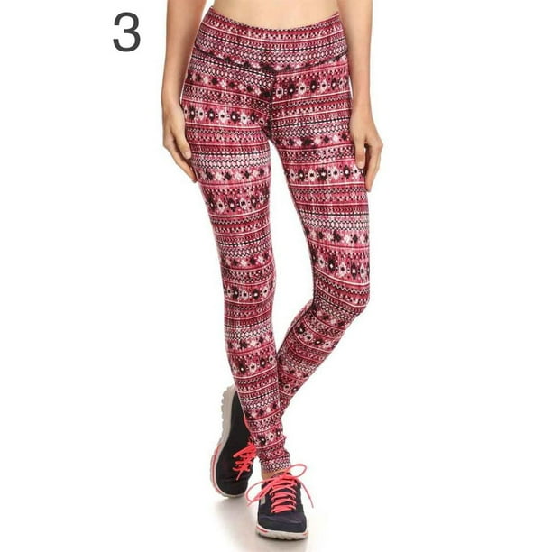 LAVRA Women's Plus Size Printed Stretch Pants Active Leggings-XL-Maze