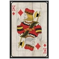 thumbnail image 3 of PixonSign Framed Canvas Print Wall Art King in Deck of Cards Pop Culture Toys Wood Panels Modern Art Modern Fun Multicolor Warm for Living Room, Bedroom, Office - 16"x24" Black, 3 of 5