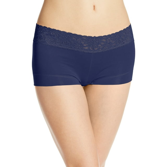 Maidenform Shorty en Coton pour Femmes Dream avec Dentelle - Article à Succès, 6, Marine