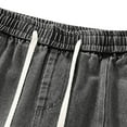 thumbnail image 5 of Leesechin Men's Drawstring Elastic Waist Flap Pocket Straight Cargo Jean Denim Shorts, 5 of 8