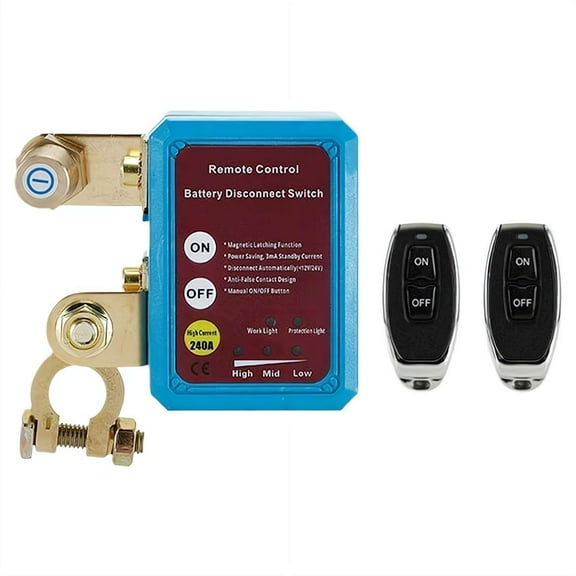 12V 240A Remote Battery Disconnect Switch, Automatic Power Shut Off Leakage Protection Reliable Auto Kill Switch for Cars, Trucks, RVs