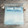 thumbnail image 2 of Ambesonne Nature Quilted Coverlet 3 Pcs, Peaceful Fluffy Clouds, Queen Size, Blue White, 2 of 2
