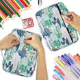 thumbnail image 4 of Colored Pencil Box 166 Pen Slots with Convenient Packaging and Zipper Closure, Multi-Layer Holder for Prismacolor Colored Pencils and Gel Pen (Cactus), 4 of 5