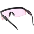 thumbnail image 4 of Oversize Semi Rimless Goggle Shield Sunglasses Color Lens 60mm (Black / Pink), 4 of 4