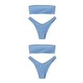 thumbnail image 3 of Eigraketly Traje de baño para mujer, corpiño transpirable, traje de baño, ropa de playa, informal, de ocio, Vintage, traje de baño para mujer, Azul claro 2Conjunto, 3 of 6