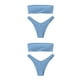 thumbnail image 3 of Eigraketly Traje de baño para mujer, corpiño transpirable, traje de baño, ropa de playa, informal, de ocio, Vintage, traje de baño para mujer, Azul claro 2Conjunto, 3 of 6