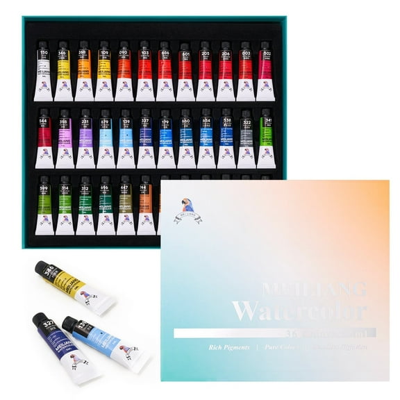 MEI LIANG Watercolor Paint Tubes Artist Grade 36 - Professional Water Color Paints Set for Adult