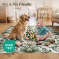 thumbnail image 4 of ODIKA 5'x7' Ultra-Soft Area Rug, Round Vintage Botanical Distressed Scroll Leafy Circular Watercolor Refined None Washable, Bare feet friendly, Silk-Touch for Bedroom Home office, 4 of 7