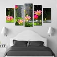 thumbnail image 3 of Juego de Cuadros Decorativos, Flores de Loto en Cascada, Estilo Jardín Zen, 5 Piezas, Ideal para Spas y Baños, 150x80cm, 3 of 5