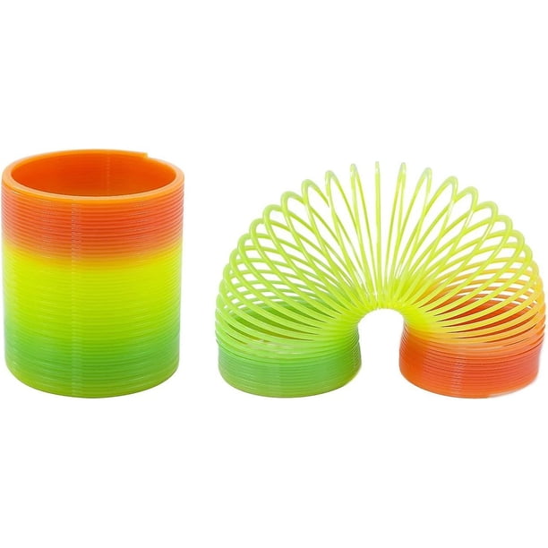 Juguete de resorte en espiral de arco iris, novedad clásica y suministros de fiesta de juguete de plástico de neón colorido para niños y niñas | en línea