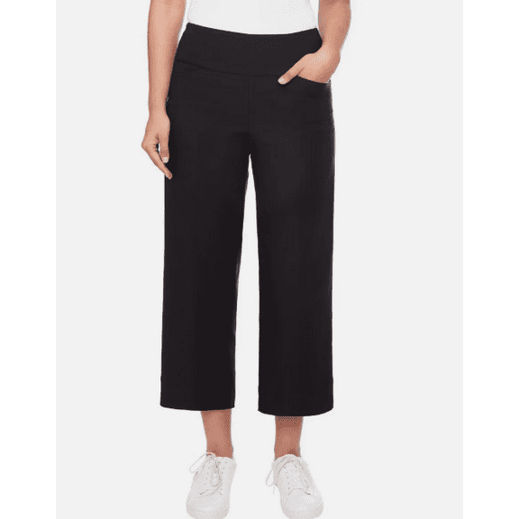 S.C. & CO. Women's Wide Leg Crop Pant Black Medium