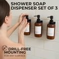 thumbnail image 2 of Set dispensador de champú y acondicionador KIBAGA 630 ml x3 montaje en pared, 2 of 9