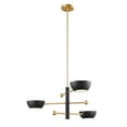 thumbnail image 5 of Meridian M100143MBKNB 3-Light Chandelier in Matte Black and Natural Brass, 5 of 7