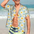 thumbnail image 4 of Uemuo Daisies Flowers Printed Regular Fit Short Sleeve Casual Hawaiian Shirt for Men,Aloha shirt,Tropical shirt,Floral print shirt,Vacation Beach shirt-Medium, 4 of 9