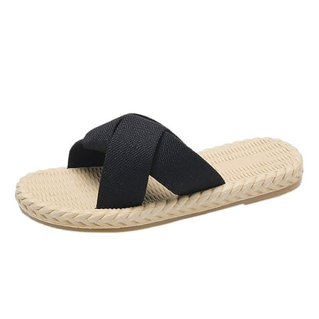 

Cathalem 2023 Women s Summer New Solid Flat Simple Fashion Korean Sandals Black 37