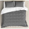 thumbnail image 1 of Abstract Duvet Cover Set King Size, Monochrome Modern Graphic Artwork Circular Optical Illusion Pattern, Decorative 3 Piece Bedding Set with 2 Pillow Shams, Charcoal Grey and White, by Ambesonne, 1 of 3