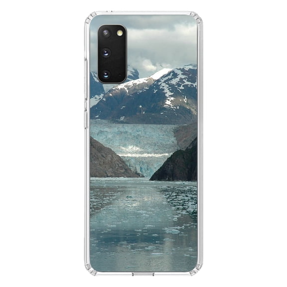 DistinctInk Clear Shockproof Hybrid Case for Galaxy S20 ULTRA / 5G (6.9" Screen) - TPU Bumper, Acrylic Back, Tempered Glass Screen Protector - Tracy Arm Fjord Alaska