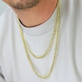 thumbnail image 5 of Nuragold 10k Real Yellow Gold Cuban Curb Link 6.5mm Diamond Cut Pave Chain Necklace (18"-30") Two Tone Italian Jewelry for Men, 5 of 6