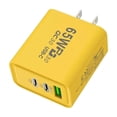 thumbnail image 1 of Cargador rápido de 3 puertos y 65 W, USB-C PD, tipo C, enchufe UE/EE. UU., adaptador de corriente de pared. S9Y6, 1 of 5