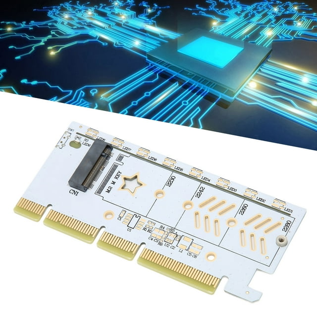 Carte Adaptateur PCIe vers NVMe, 64Gbps PCIe 4.0, Stable et Sûr NVMe SSD, Supporte 2230 2242 2260 2280
