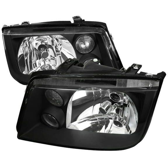 Factory Style Headlights (Black Housing/Clear Lens) Made for and Compatible with 1999-2005 Volkswagen Jetta/Bora Mk4