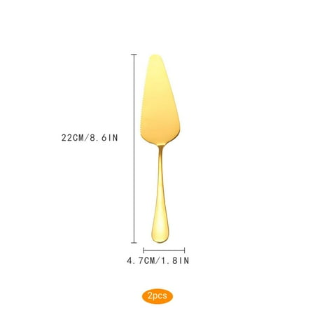 

2PCS Stainless Steel Cake Server Toothed Pizza Cheese Spatula Dessert Pie Pastry Butter Divider Scraper