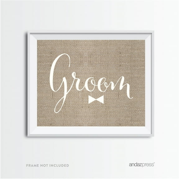 Groom Burlap Wedding Party Signs