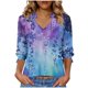 thumbnail image 1 of Camisetas Casuales de Mujer Cuarto de Manga Vacaciones de Verano Camisetas de Cuello en V de las Mujeres para Viajes Diarios, 1 of 6