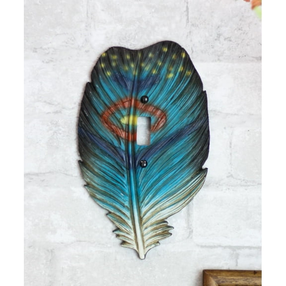 Pack of 2 Southwestern Dreamcatcher Feathers Single Toggle Switch Plates