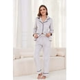 thumbnail image 3 of U2SKIIN Women Fleece Pajama Set,Long Sleeve Soft Comfy Pj Sleepwear for Women（Light Grey，XL）, 3 of 5