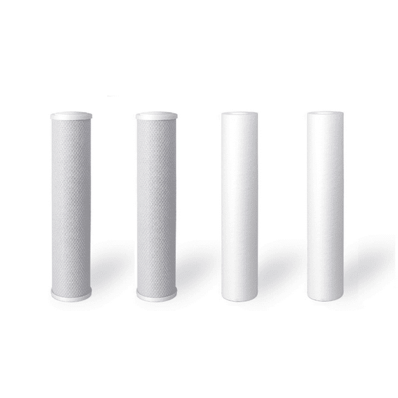 4 Pack Big Blue Water Filters: SEDIMENT CARBON BLOCK 4.5" x 20"