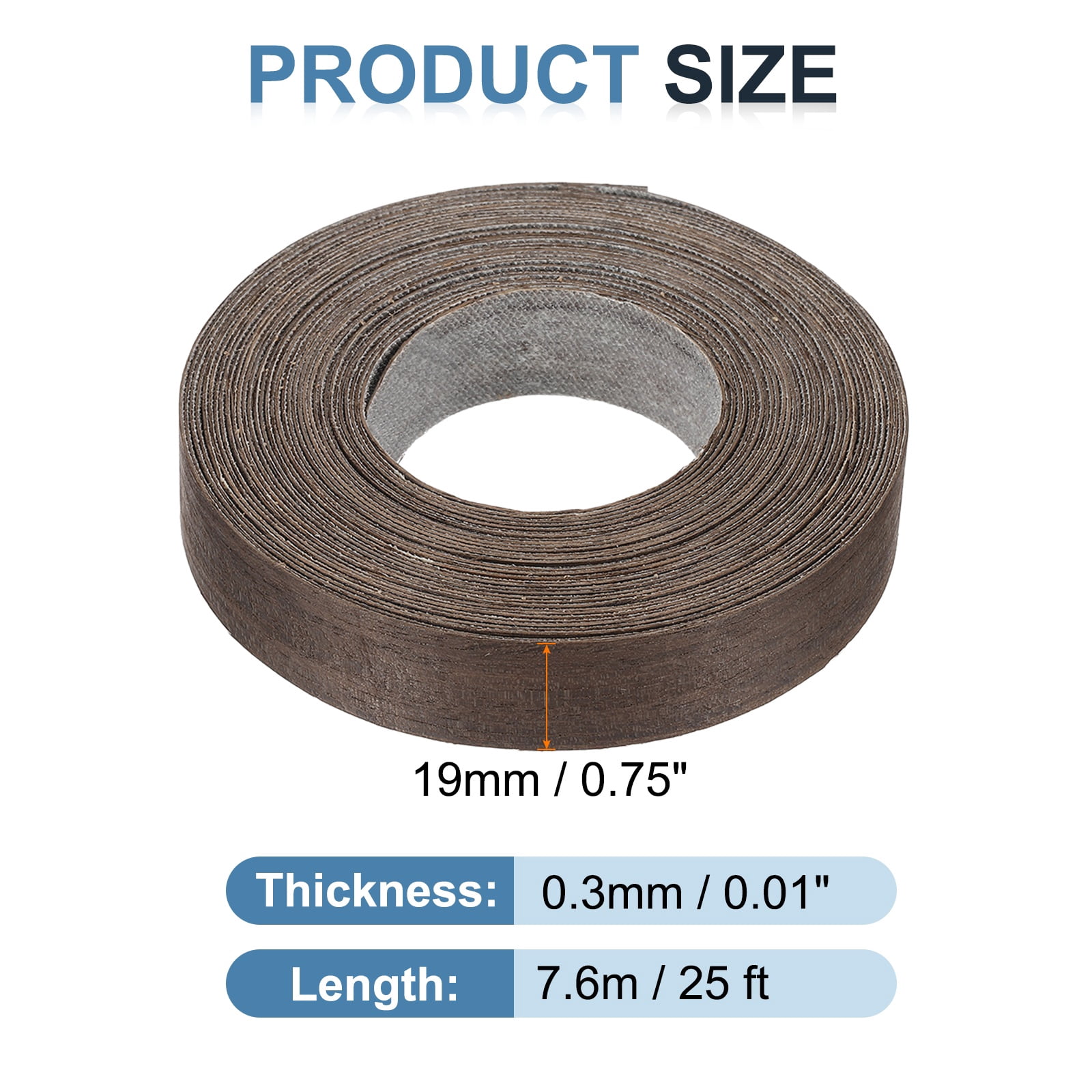 Uxcell Edge Banding, Wood Veneer Tape Pre-glued Plywood Edge Banding with Hot Melt Adhesive for Furniture Restoration Limba 3/4 inch x 25 ft