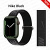 YuiYuKa Adjustable Strap for Apple Watch Nylon Band 38mm 42mm 44mm 40mm 45mm 41mm,Bracelet Correa Watchband iWatch serie 3 4 5 6 SE 7 Black