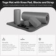 thumbnail image 2 of BalanceFrom 71x24x1 Inches Extra Thick Yoga Mat with Knee Pad and 2 Blocks, Gray, 2 of 11