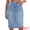 Light Blue, variant on DARING DIVA Women's Jean Back Slit Stretch Below Knee Length Denim Skirts S Dark Blue